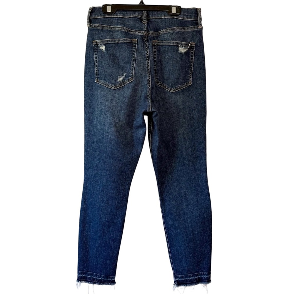 GAP Ski High Rise True Skinny Ankle Jeans Dark Indigo Distress Size 29 Petite - Picture 2 of 4